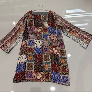 Johnny Was Multicolor Floral Pattern Dress